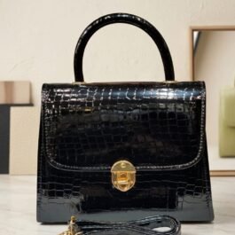 The Luxe Crocodile Gloss Handbag